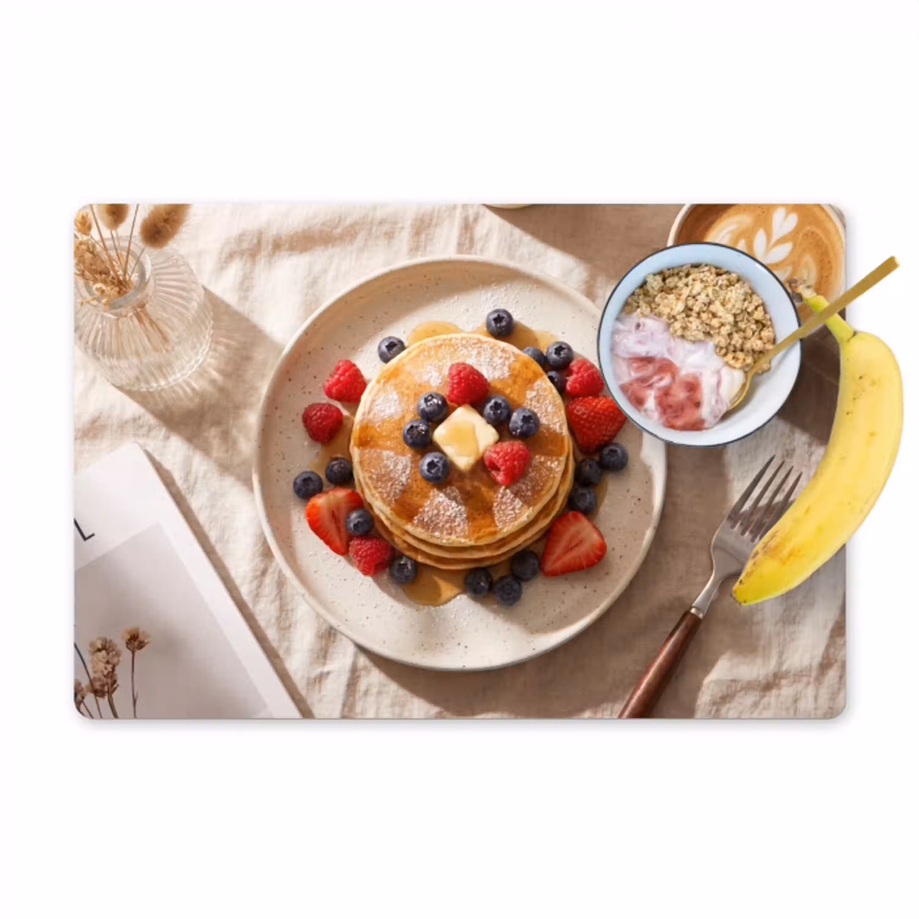 Pannenkoeken - Bessen - Ontbijt - Modern - Beige Placemat vinyl groot -zzzproduct_Kitchenyeah-website