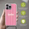 Roze - Gestreept - Belle Hoesje iPhone 16 Pro Max met koord klein -sfeer2_NL