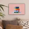 Boeken - Stapel - Kleurrijk canvas 2cm klein -sfeer1