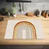 Minimalistisch - Boog - Lijnen - Beige Inductie beschermer vinyl 3mm klein -sfeer5