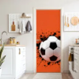 Voetbal - Verf - Sport - Oranje deurposter klein -sfeer5