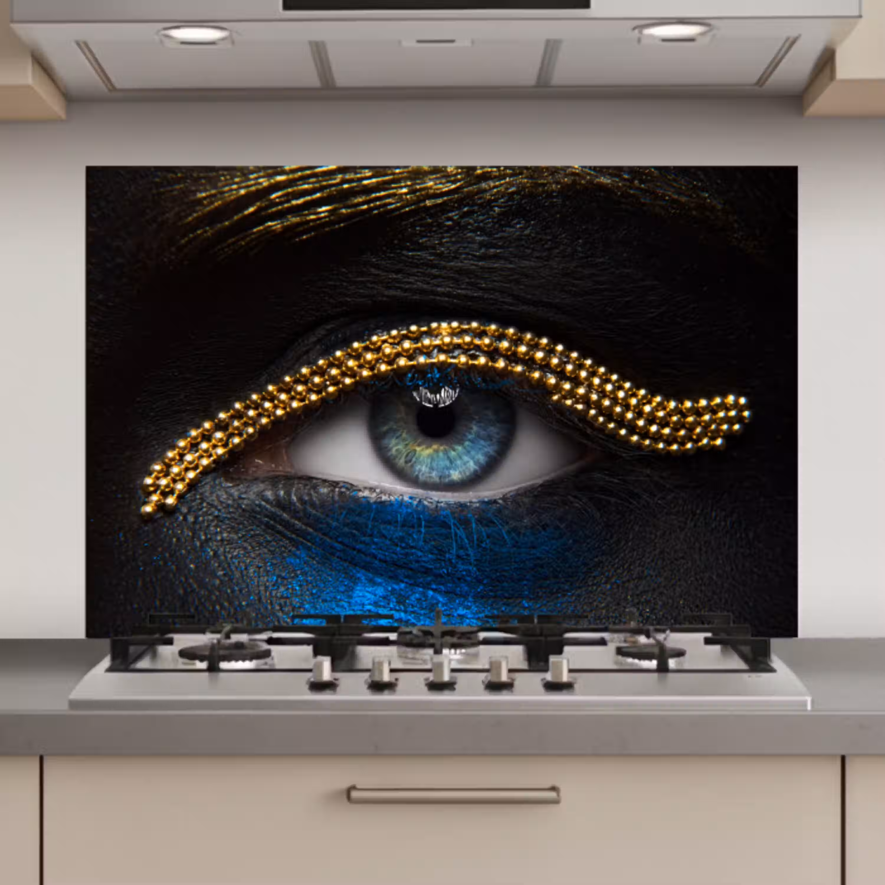 Vrouw - Ogen - Make up - Luxe - Goud keuken achterwand spatscherm klein -3d_website