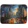 Auto - Skyline - Zon - Blauw laptophoes neopreen klein -zkaufland3dotto