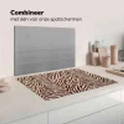 Zebra - Strepen - Bruin Inductie beschermer vinyl 3mm klein -wsfeer7_website