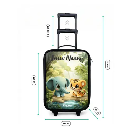 Olifant - Tijger - Bos - Jungle Kinderkoffer - Zwart klein -productfoto_formaten