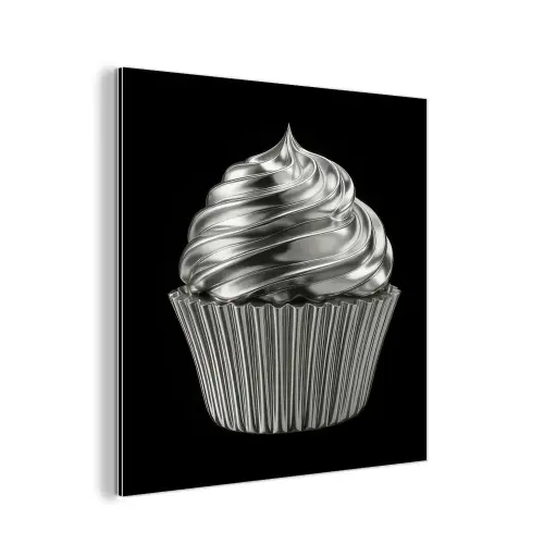 Cupcake - Luxueus - Zilver aluminium wit klein -3d