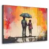 Graffiti - Paraplu - Mensen - Kleuren - Kunst Textielframe - compleet frame klein -3d