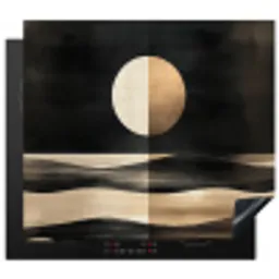 Maan - Cirkel - Goud Inductie beschermer vinyl 3mm middel -3d
