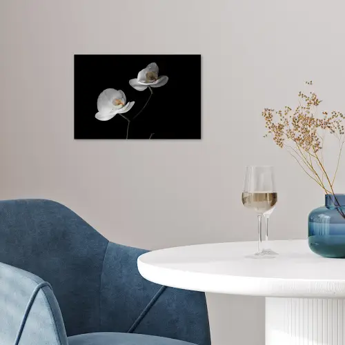 Orchidee - Bloemen - Zwart - Wit - Stilleven poster papier klein -sfeer3