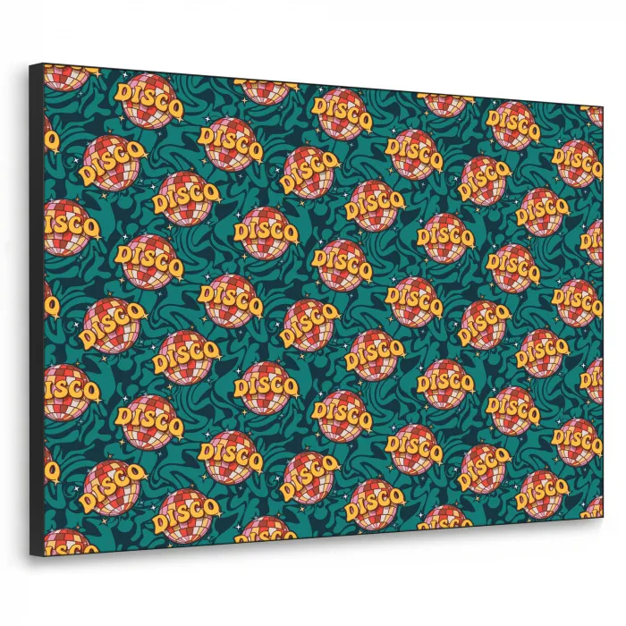 Groen - Disco - Patroon Textielframe zwart klein 947 -3d