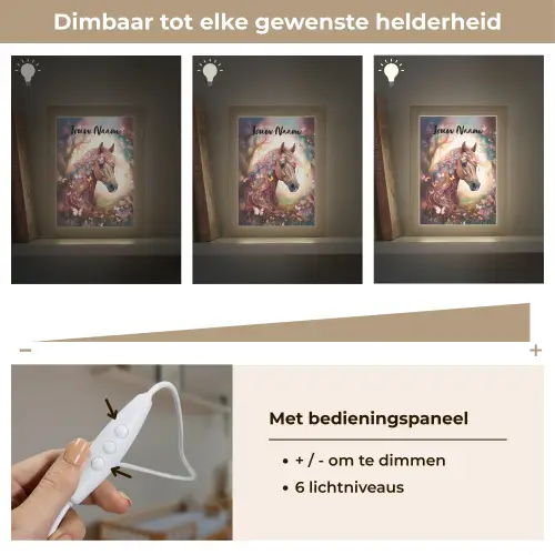 Paard - Natuur - Bloemen - Vlinders - Bos Light Box met kabel (Kinderlampje) klein -USP_dimbaarNL