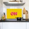 Geel - Roze - Oh - 3D Inductie beschemer met haakjes klein -sfeer2