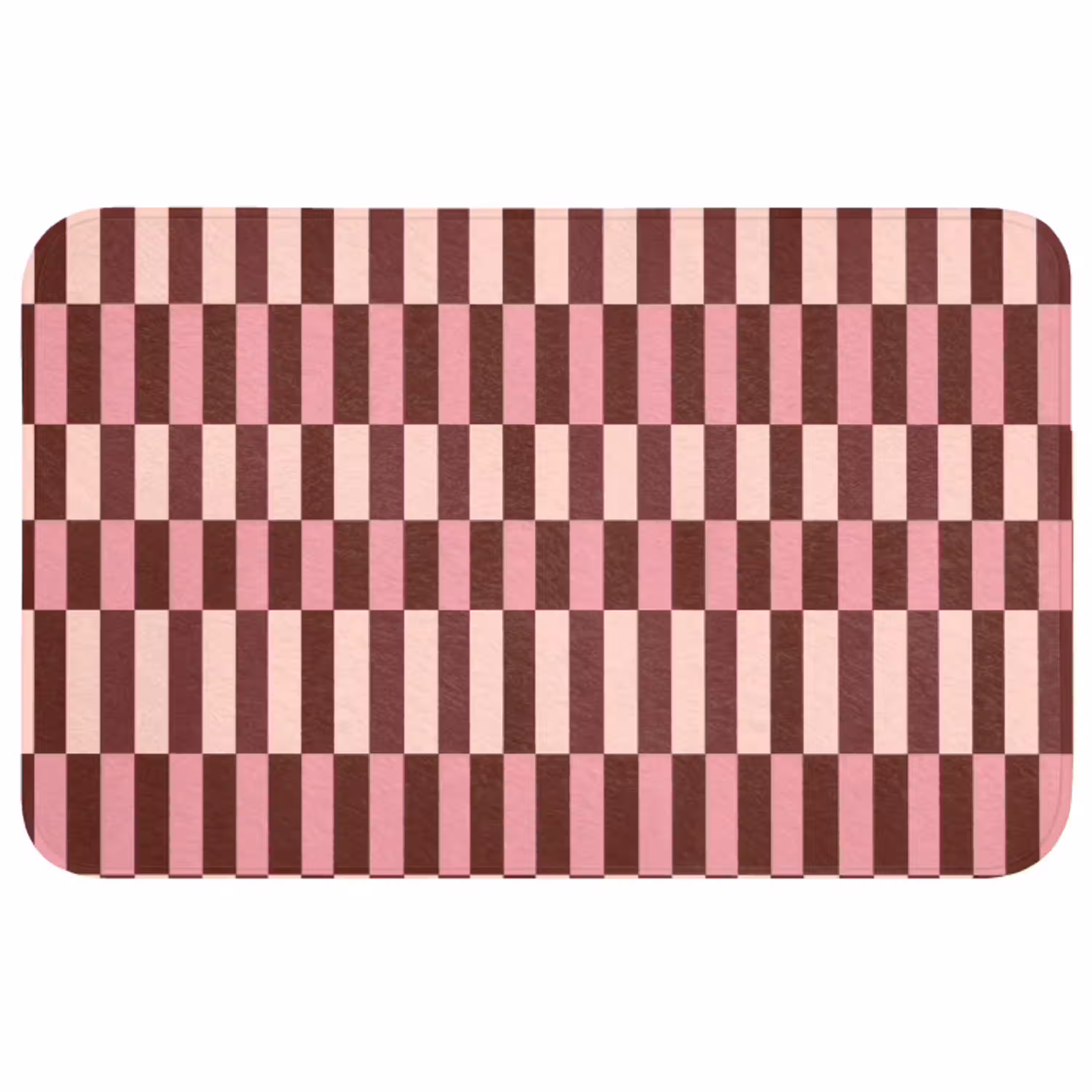 Roze - Rood - Blokjes Badmat middel 997 -3d