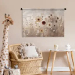 Wilde bloemen - Botanisch - Vintage - Natuur - Rustiek Wandkleed katoen middel -wsfeer5_kind