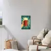 Bierglas - Schuim - Retro - Groen Tuinposter op houten frame 2 cm dik klein -sfeer1