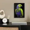 Papegaai - Veren - Opvallend - Groen fotolijst zwart zonder passe partout klein -sfeer1