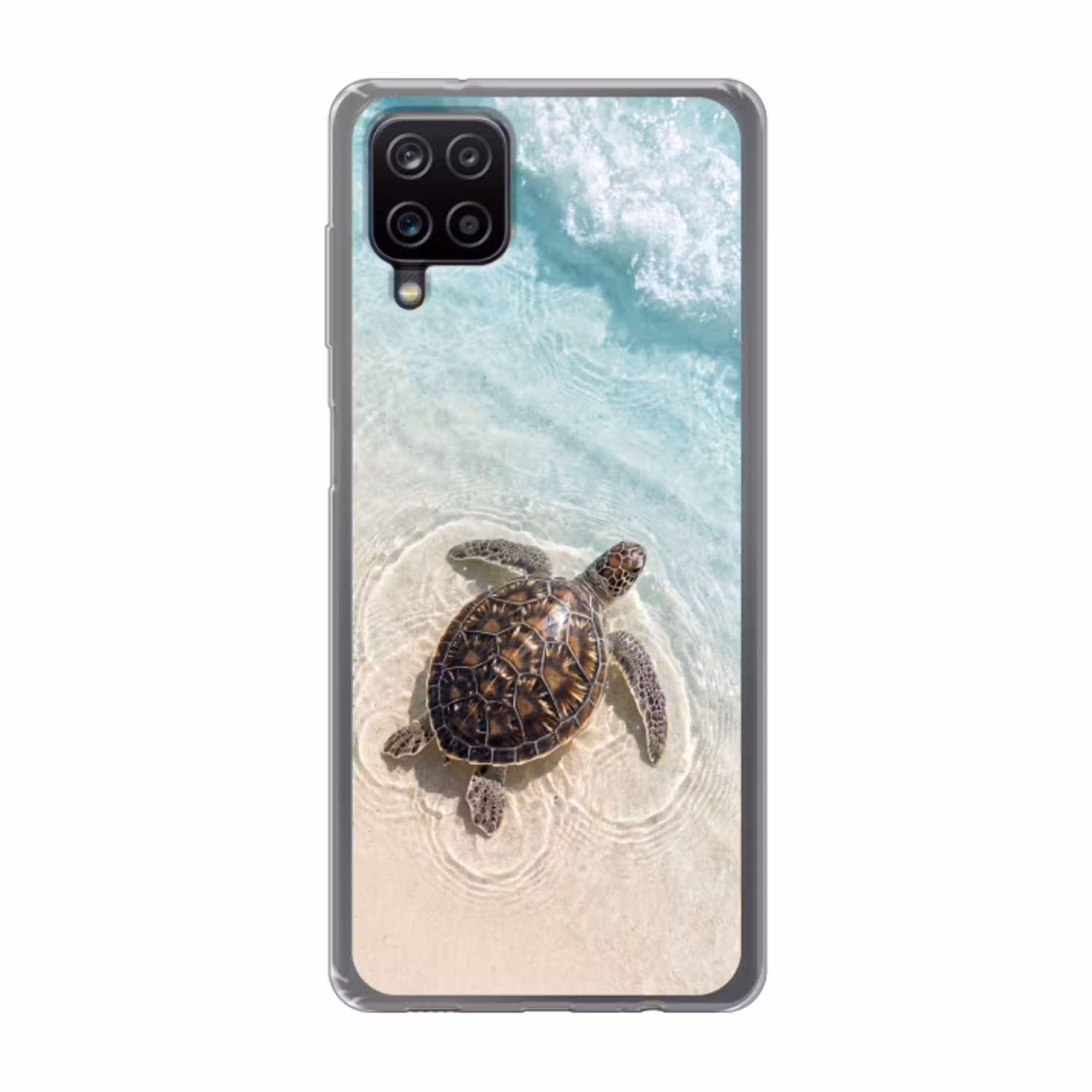 Schildpad - Helder water - Strand - Dieren - Natuur Telefoonhoesje Samsung Galaxy A12 klein -3d