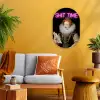 Portret - Humor - Neon Wandcirkel Ovaal Forex klein -sfeer4