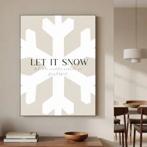 Sneeuw - Japandi - Winter - Decoratie Textielframe zwart klein -sfeer2