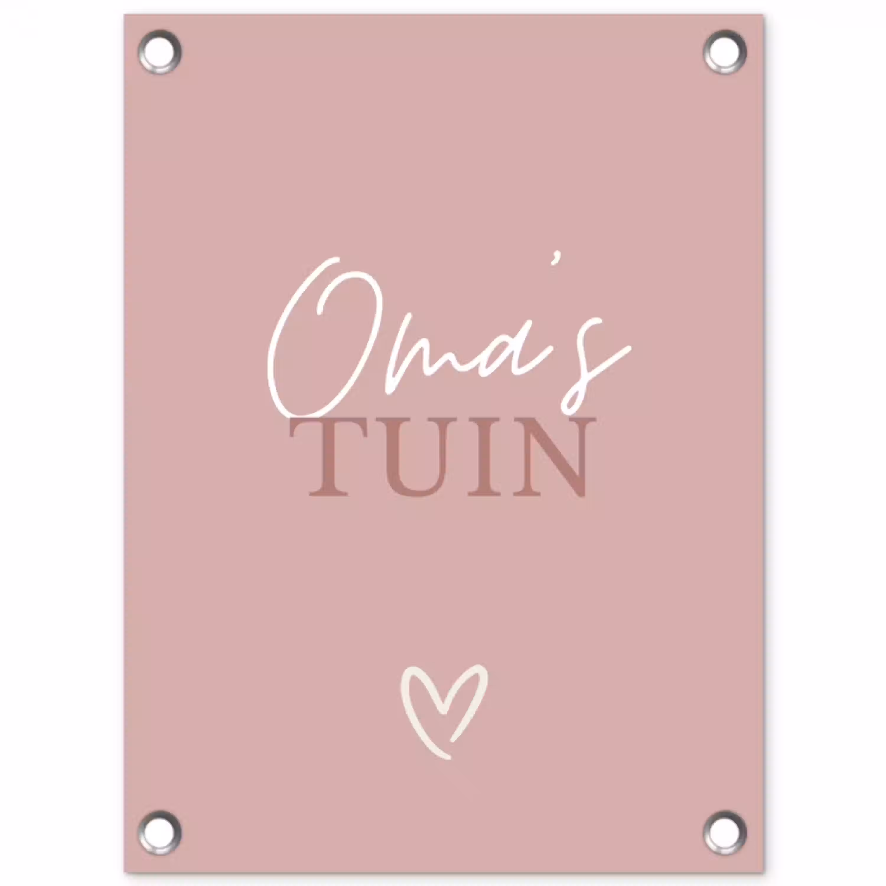 Oma's Tuin met Hart tuinposter los doek klein -3d
