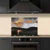 Abstract - Gold - Chic - Zwart - Grijs keuken achterwand spatscherm klein -sfeer1