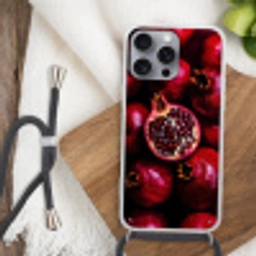 Granaatappel - Rood - Fruit Hoesje iPhone 16 Pro Max met koord klein -sfeer4