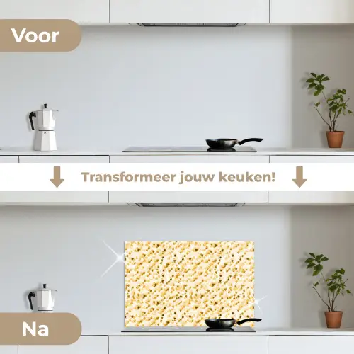 Olie - Verf - Texturen - Beige keuken achterwand spatscherm klein 900 -voor_na_NL