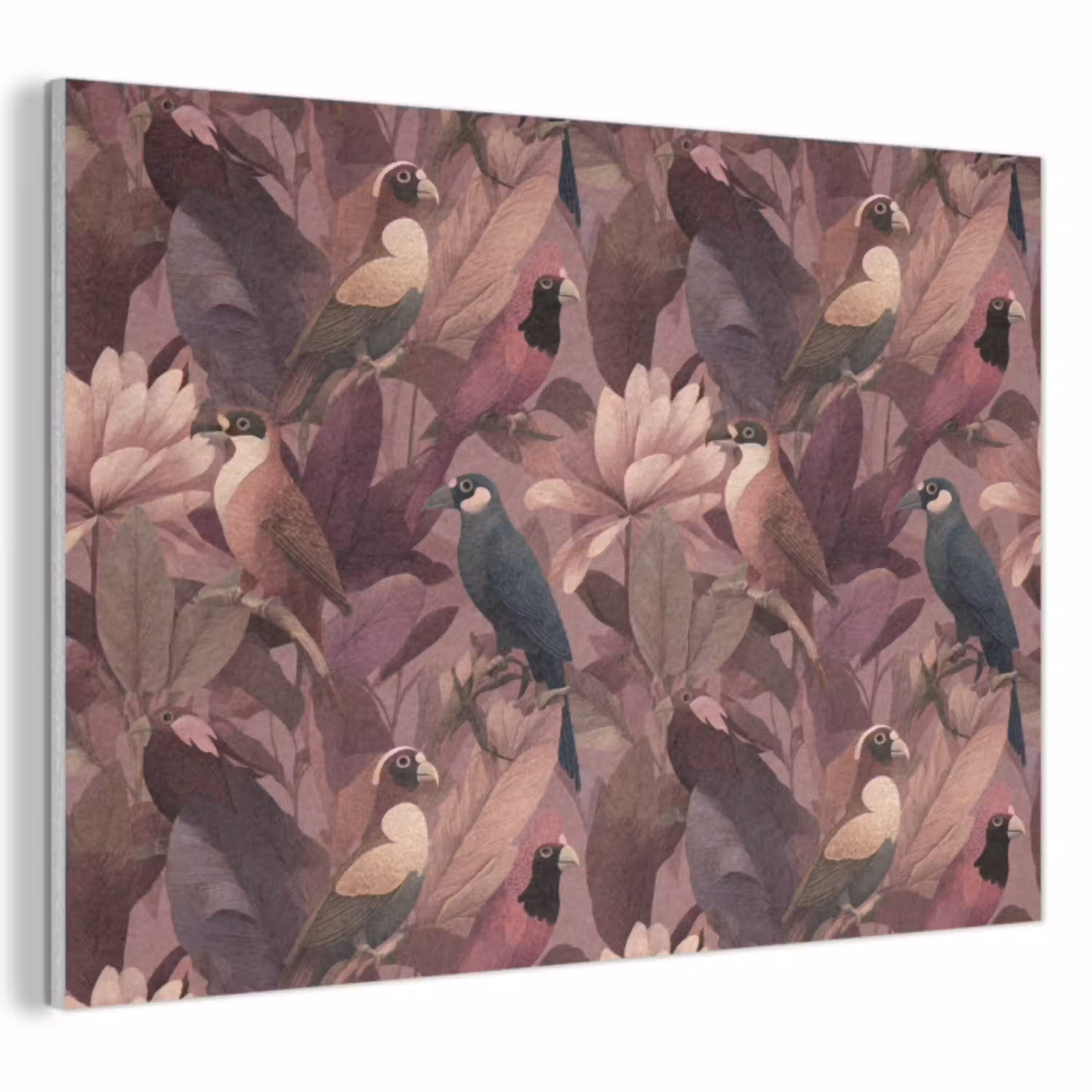 Vogels - Bladeren - Roze PET vilt klein 837 -3d