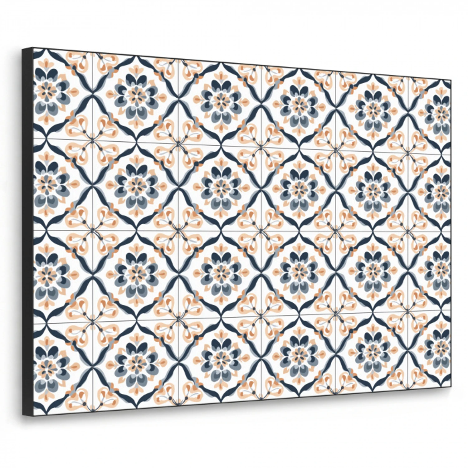 Bladvorm - Patroon - Kleurrijk Textielframe zwart klein 947 -3d
