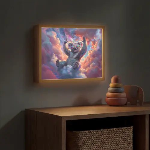 Koala - Dier - Zonnebril - Wolken Light Box met batterij (Wandlamp kind) middel -sfeer5_kind