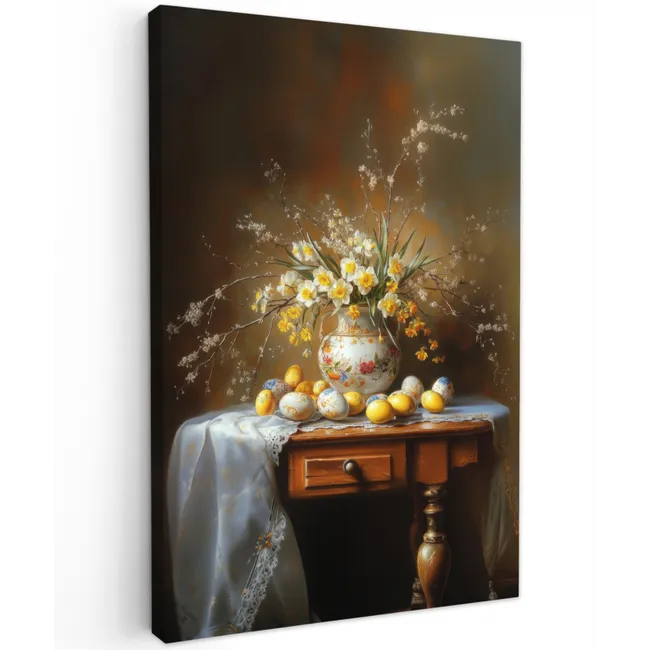 Paaseieren - Stilleven - Vaas Tuinposter op houten frame 2 cm dik klein -3d