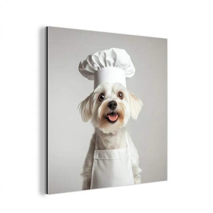 Hond - Wit - Kok aluminium wit klein -3d