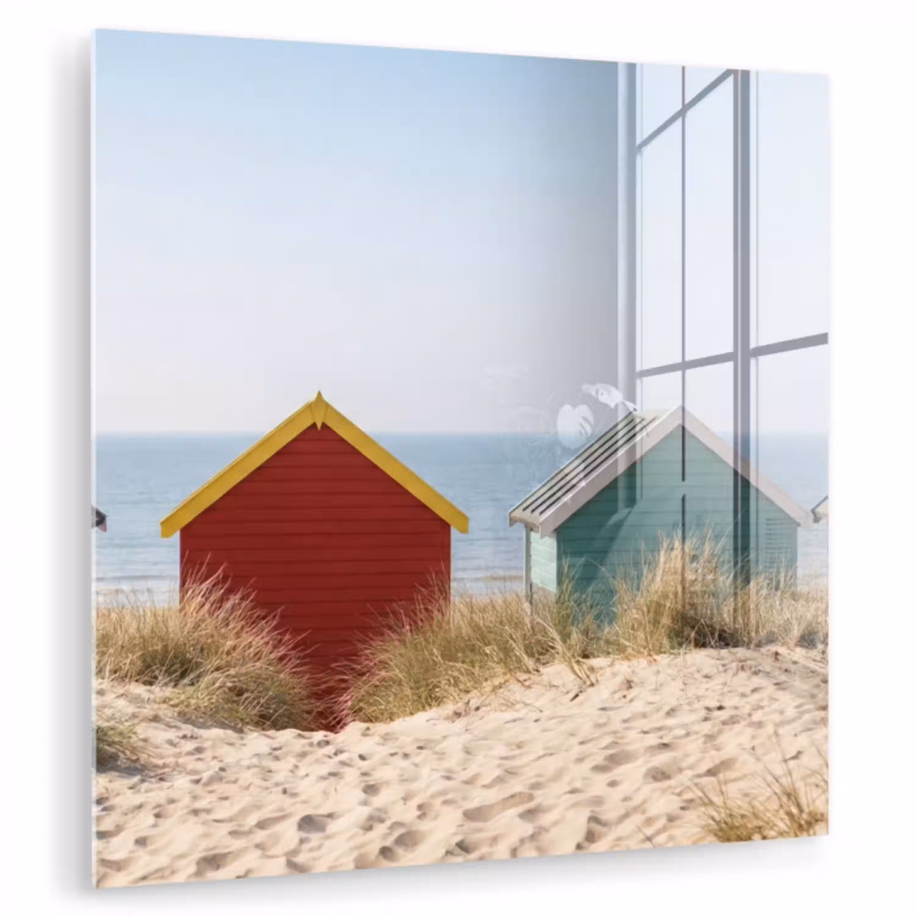 Strand - Huisjes - Kleurrijk - Duinen plexiglas 5mm klein -zzzproduct_nieuw
