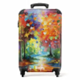 Bos - Natuur - Olieverf - Regenboog NBS - Handbagage koffer - Unisex middel -productfoto_recht