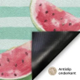 Watermeloen - Strepen - Groen Deurmat klein 898 -antislip_NL