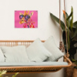 Giraf - Roze - Bril - Sjaal tuinposter los doek klein -sfeer7