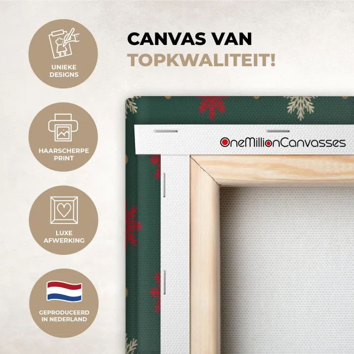 Illustratie - Sneeuwvlokken - Groen canvas 2cm xxl 828 -sfeer2