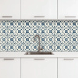 Grafisch - Tegel - Blauw keuken achterwand 2 middel 871 -3d