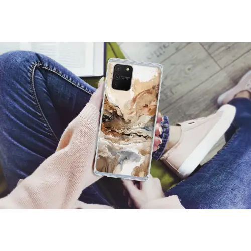 Abstract - Kunst - Verf - Beige - Modern Telefoonhoesje Samsung Galaxy S10 Lite klein -handS10Lite