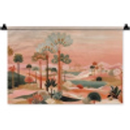 Roze landschap - Palmen - Water Wandkleed katoen klein -zz3d