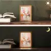Verf - Roze - Oranje - Abstract - Kunst Light Box met kabel (Tafellamp) klein -sfeer3
