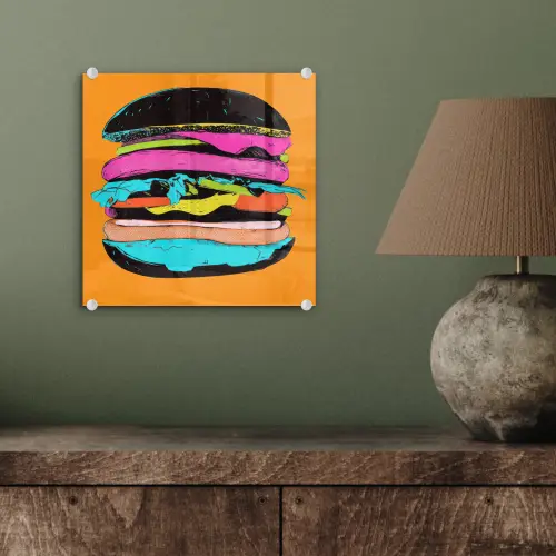 Hamburger - Kleurrijk - Speels plexiglas 5mm klein -sfeer3
