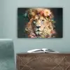 Leeuw - Leeuwenkop - Wilde dieren - Bloemen canvas 2cm klein -sfeer4