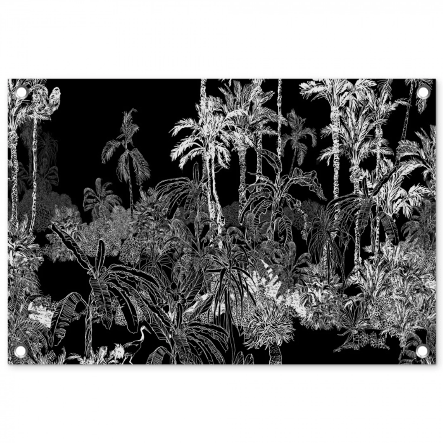 Jungle - Bomen - Bladeren - Tropical tuinposter los doek klein -3d