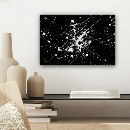 Verfspatten - Wit - Abstract - Explosie canvas 2cm klein -sfeer6