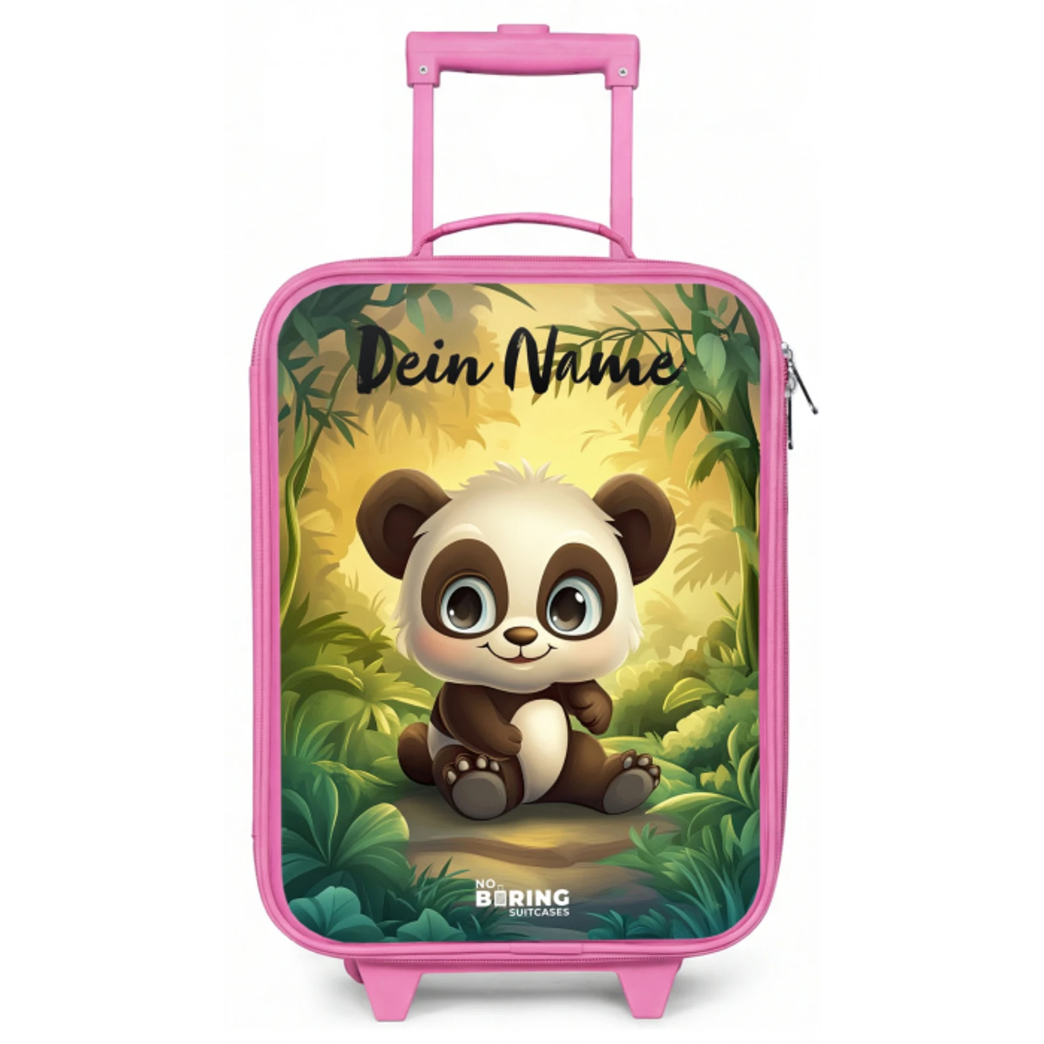 Panda - Bamboebos - Groen Kinderkoffer - Roze klein -zz3dotto