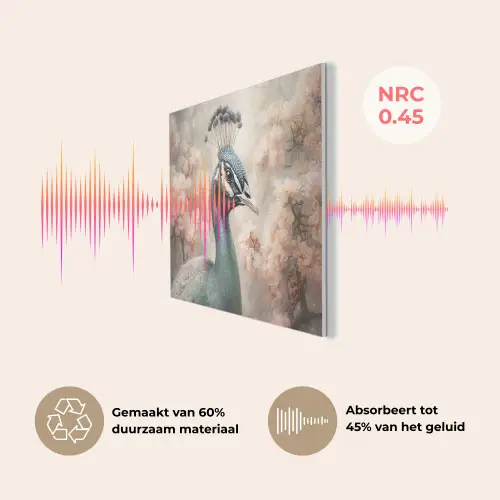 Pauw - Vogels - Bloemen - Boom - Botanisch PET vilt klein -USP_NL