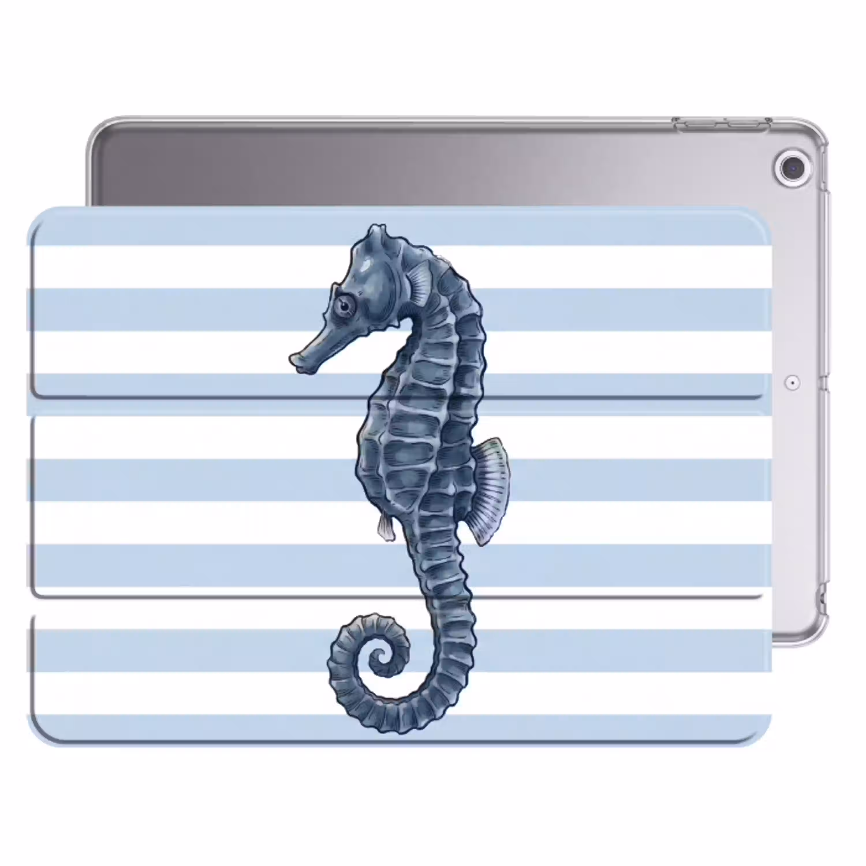 Vis - Oceaan - Illustratie - Blauw - Strepen Apple iPad 2017 middel -threedimensional_3d_global