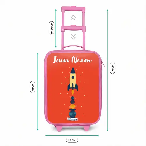 Raket - Sterren - Planeten Kinderkoffer - Roze klein -productfoto_formaten