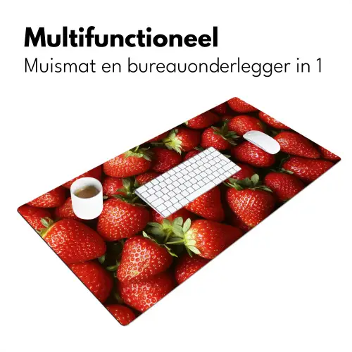 Aardbei - Fruit - Rood Muismat XXL klein -sfeer4